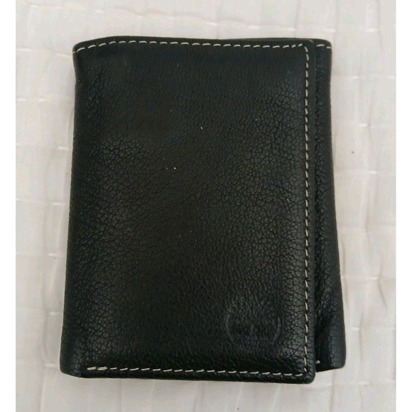 Timberland‎ Men's  Genuine Leather Tri-Fold Wallet Black In EUC - Picture 1 of 5